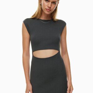 NWT ARITZIA SOLD OUT Wilfred cutout knit mini dress - coal grey sz S
